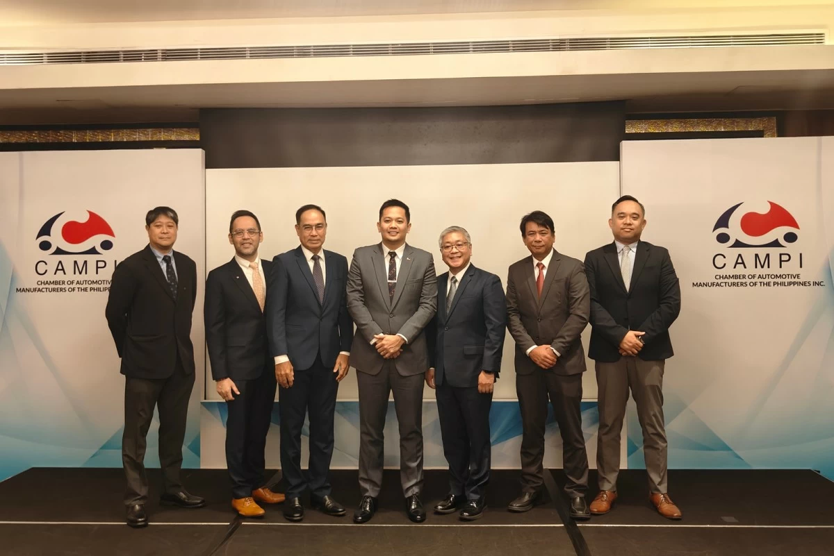 From left: CAMPI Treasurer, Victor Vinarao; VP,  Atty. Rhys Alexi Murillo; outgoing president, Atty. Rommel Gutierrez; DOTR Usec. Mark Steven Pastor; incoming CAMPI President, Jose Maria ‘Jing’ Atienza; Assistant Treasurer, Atty. Louie Soriano CAMPI; and Corporate Secretary, Robert Carlos.