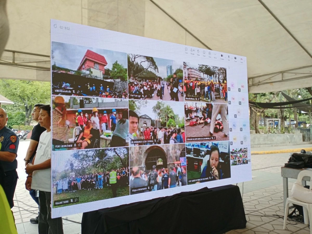Schools, businesses, and government offices located within Intramuros, Manila, participate in the Intramuros-wide Earthquake Drill spearheaded by the Manila City Government on Friday, Jan. 30. (Photo by Patrick Ely Garcia)