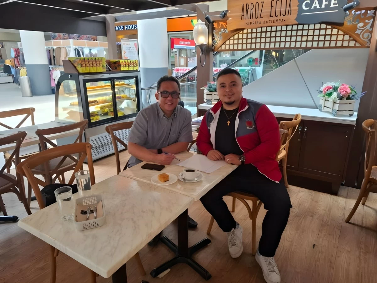 Coach Jamike Jarin, left, and  Dr. Allan Layco, Ph.D., LPU’s athletic director (Contributed photo)
