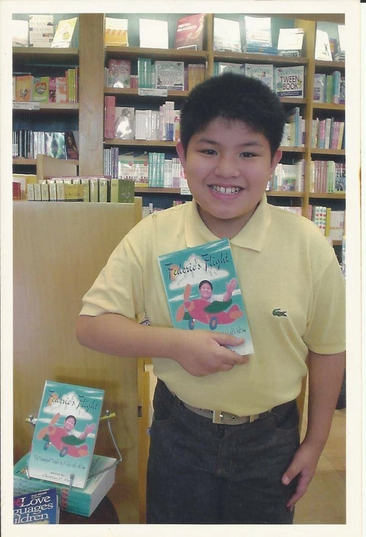 Young Fedi at the launch of 'Federic's Flight' book