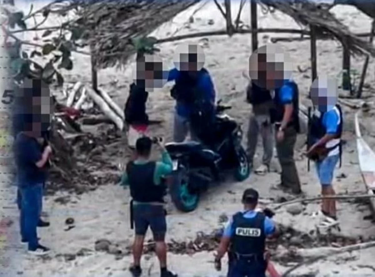 A MAN was arrested in San Francisco, Quezon for allegedly killing a make-up artist in Batangas. (Photo via Danny Estacio)