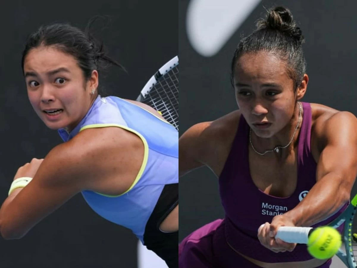 Alex Eala, left, and Leylah Fernandez clash with their respective partners in the opening round doubles of the Abu Dhabi Open. (File Photo/AP)