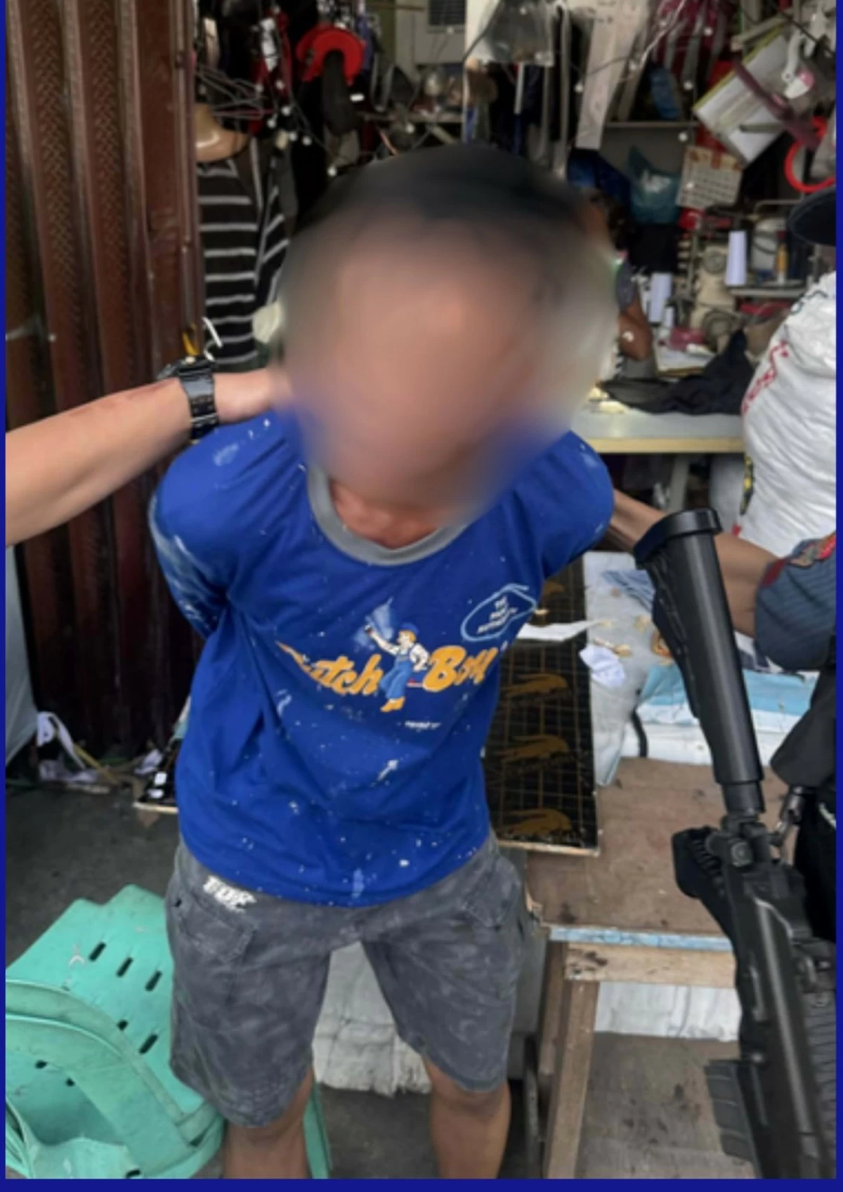 Authorities arrest alias Moises for the fatal shooting of a tricycle driver in Dasmariñas City on Feb. 2 (Photo from Cavite PPO/MANILA BULLETIN)