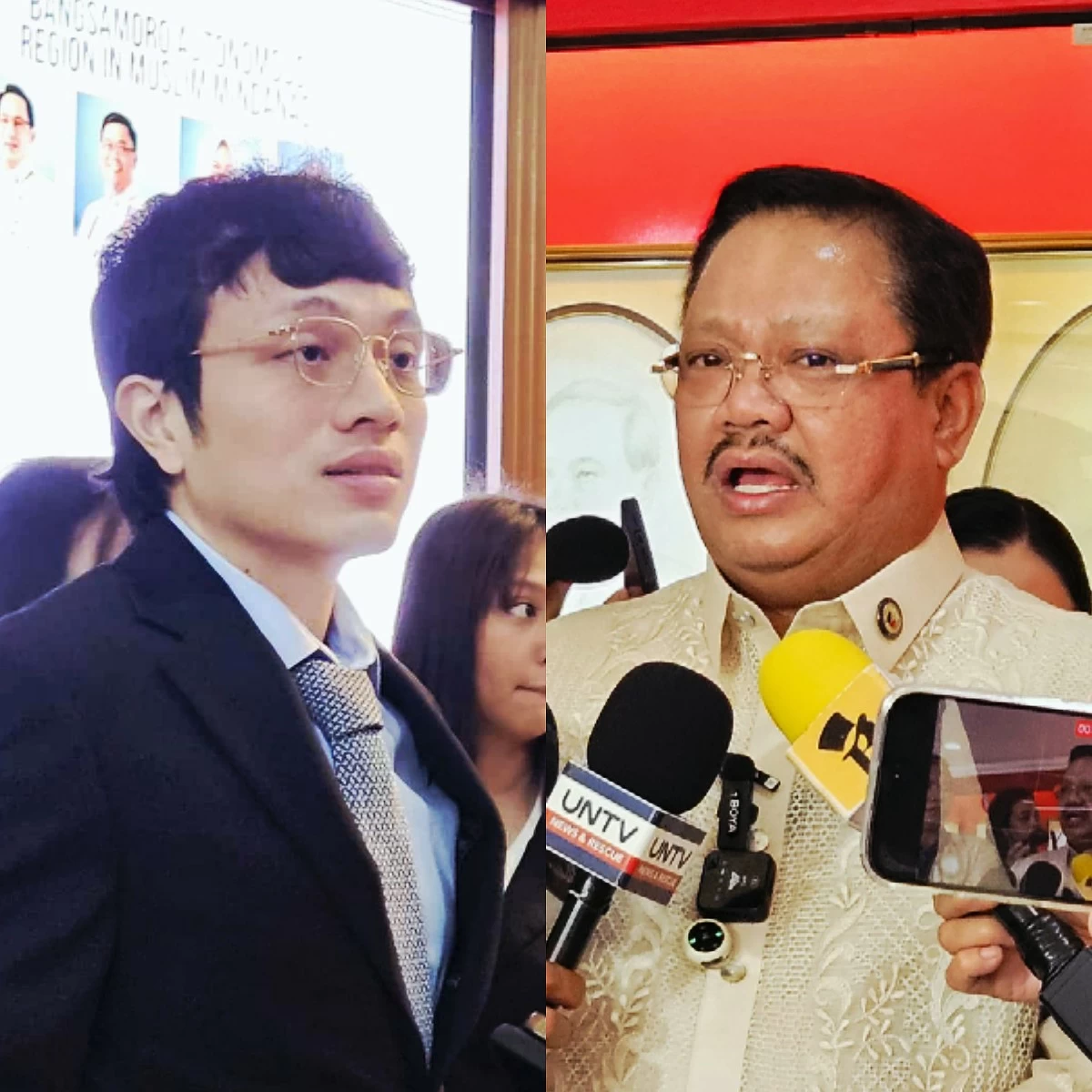 Cavite 4th district Rep. Francisco "Kiko" Barzaga (left), Manila 2nd district Rep. Rolando Valeriano (Ellson Quismorio/ MANILA BULLETIN)