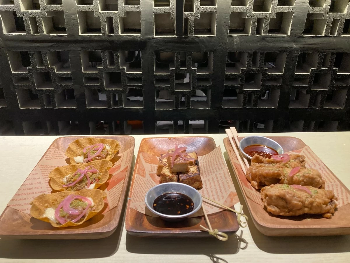 PULUTAN PICKS From left Juan Sisig, Wag!U Tofu, and Neknek Mo