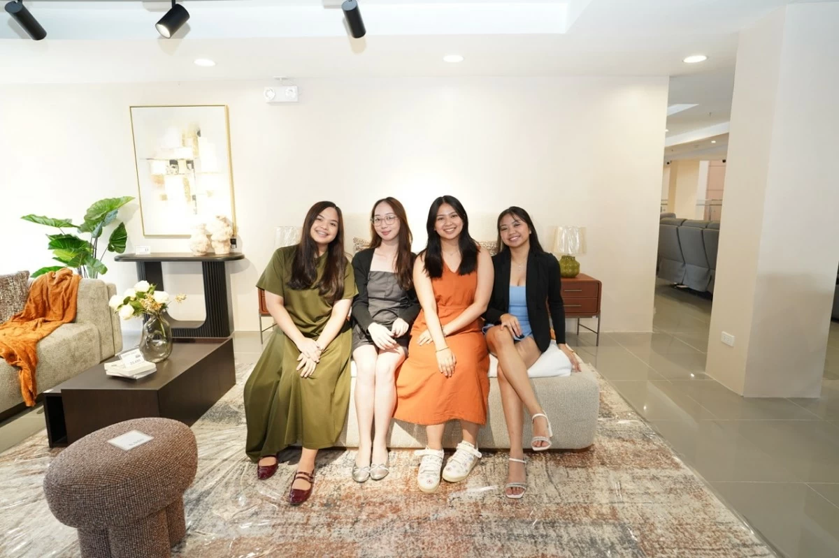 University of Santo Tomas – College of Fine Arts and Design Lourine Joi Villanueva, Criztine Glaire Barraquio, Wyanet Rain Palmares, and Zoe Margaret Tantay present 'Gilded Oasis,' a living–bedroom concept rooted in warm, nature-inspired tones. Their mood board blends tweed textures, burnt orange and beige hues, natural wood finishes, and soft touches of gold to create a grounded, serene, and elegantly refined space.
