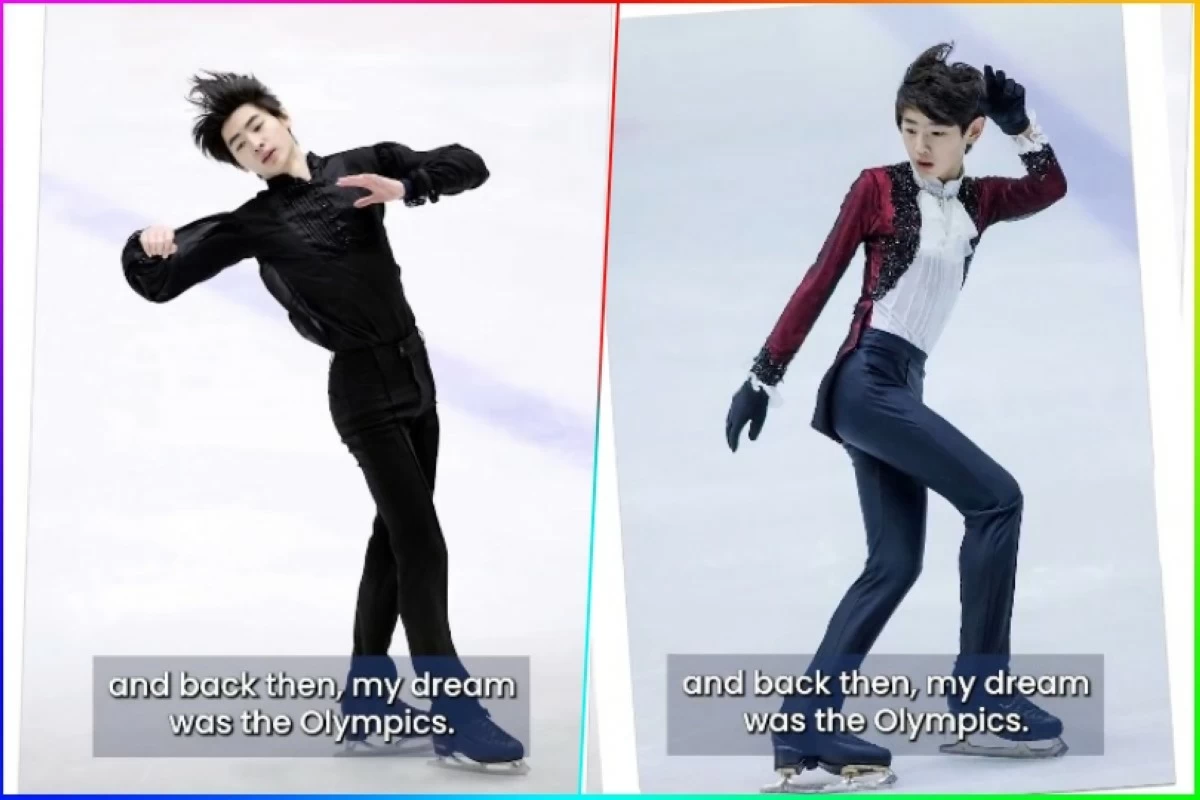 Before becoming a member of ENHYPEN, Sunghoon  trained as a competitive figure skater (Screenshots from Olympic video on X) 