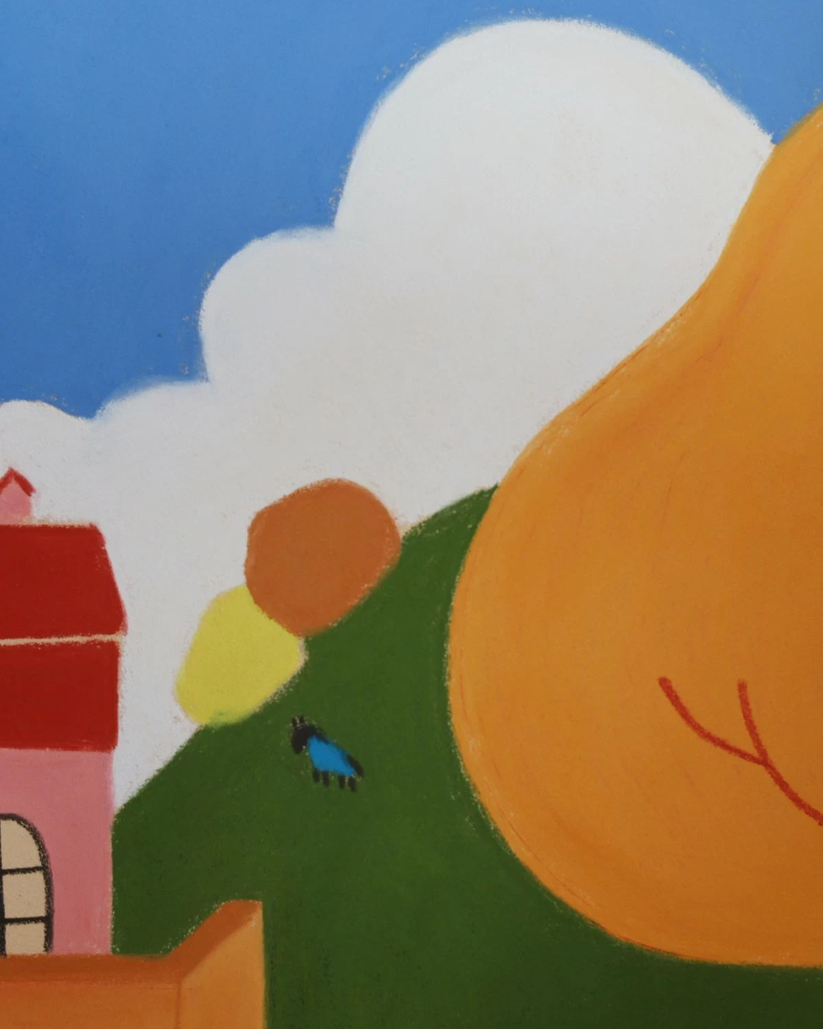 'A SWEDISH FARM' pastel, 15x12 inches