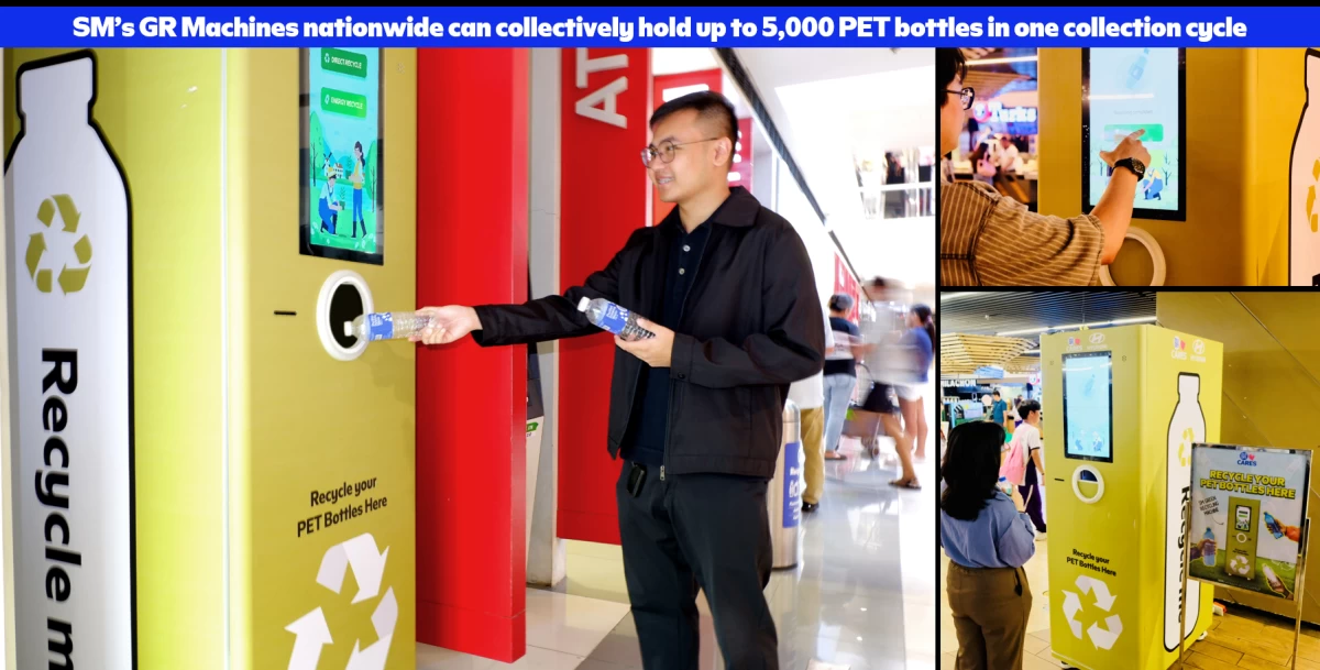 SM's GR Machines nationwide can collectively hold up to 5,000 PET bottles in one collection cycle.