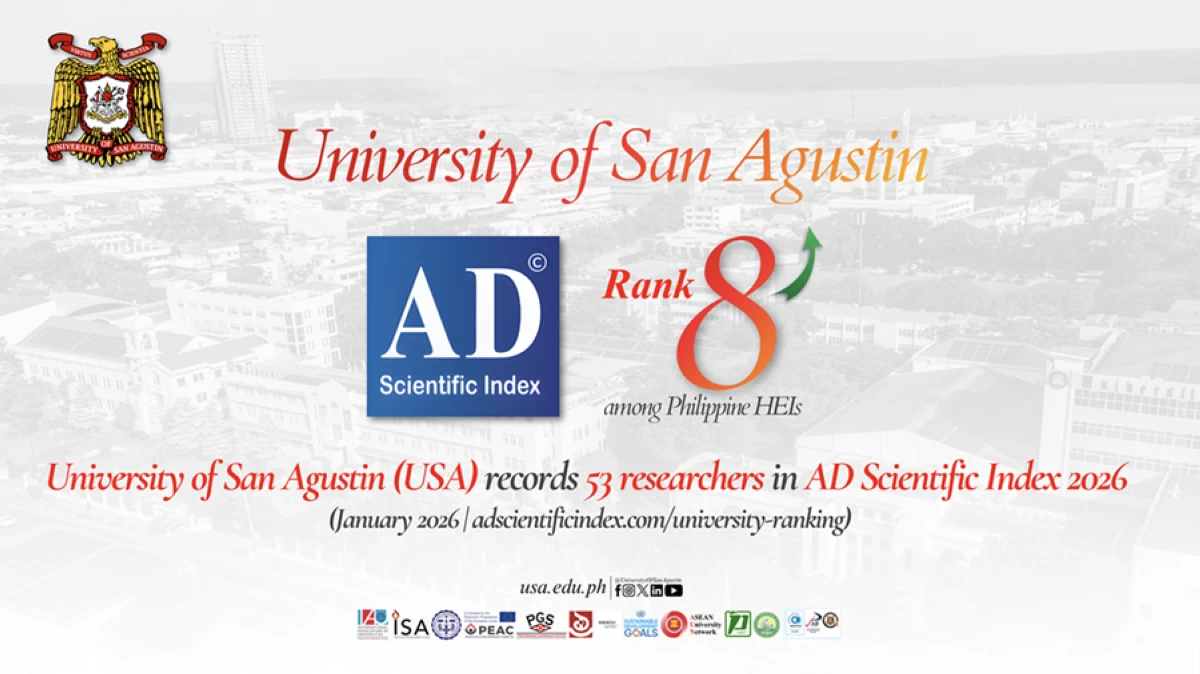 University of San Agustin among Top 10 academic institutions for scientific research in Philippines