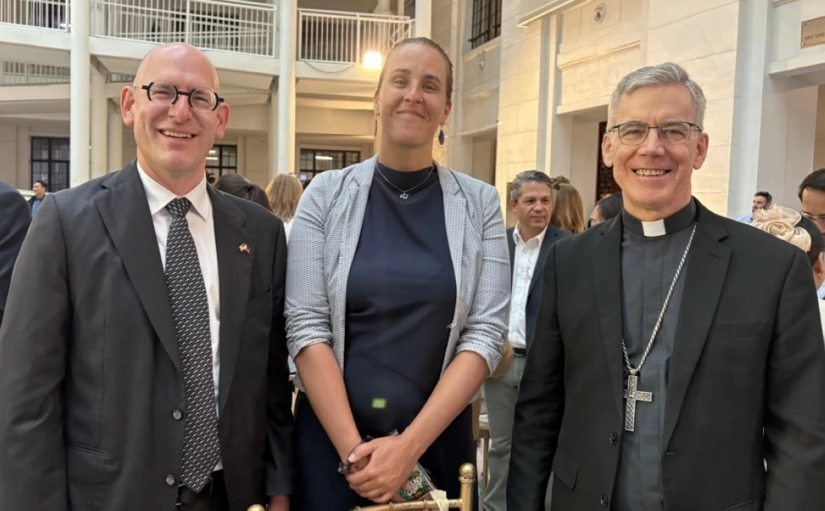 Deputy Chief of Mission Y. Robert Ewing of the US Embassy with Deputy Head of Mission Eva Tenzin of the Embassy of Czech, and Archbishop Charles John Brown, D.D, Apostolic Nuncio to the Philippines
