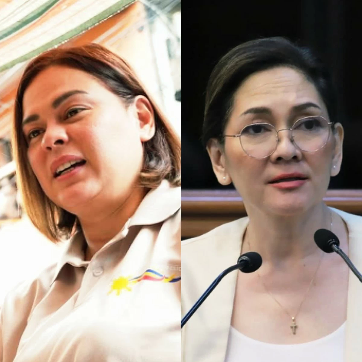 Vice President Sara Duterte (left) Senator Risa Hontiveros (Facebook)