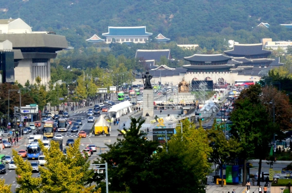 The  Gwanghwamun Square in Seoul, the venue of BTS' free concert on March 21 (Jonathan Hicap) 