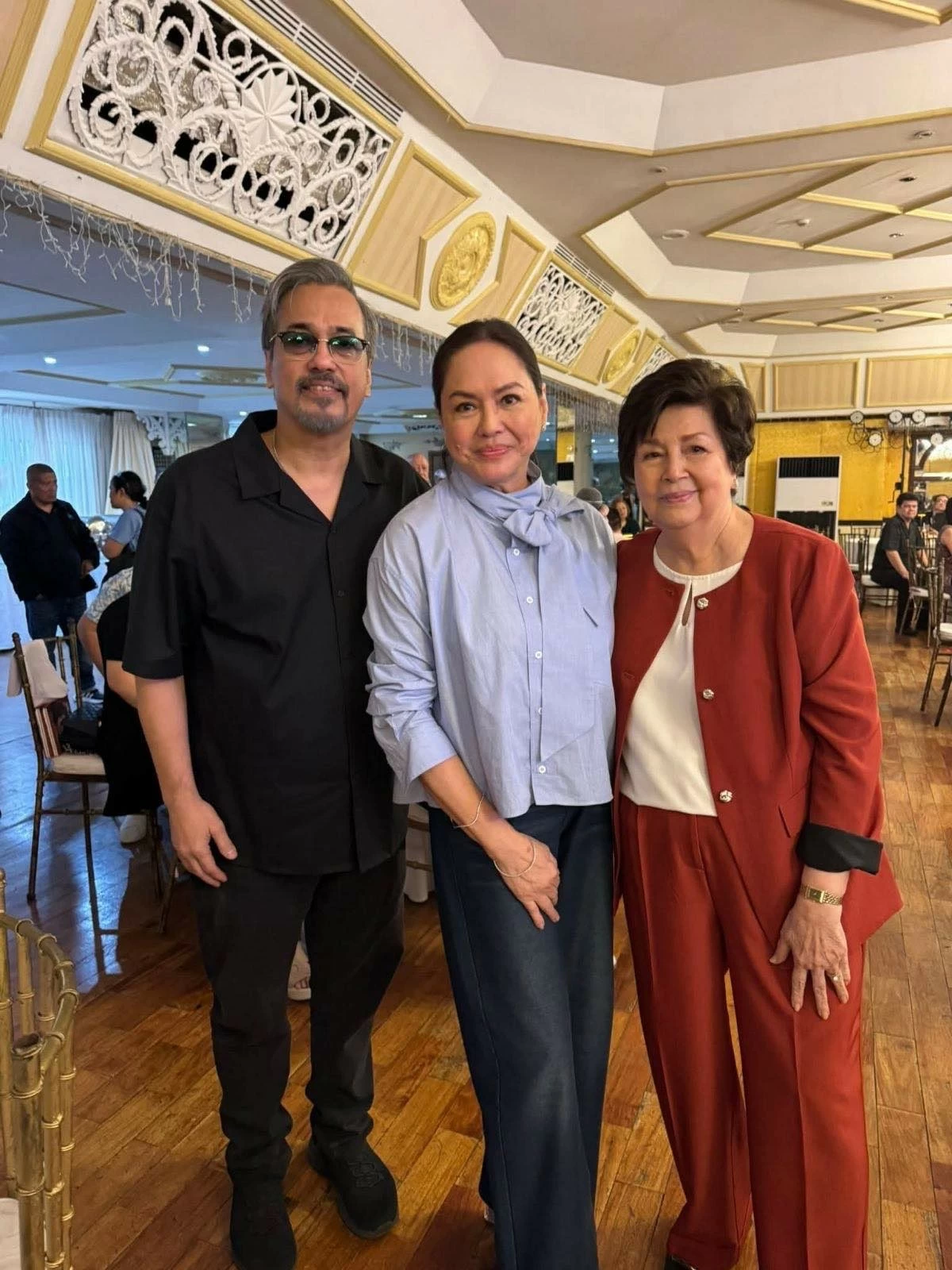 From left, Alvin Anson, brother of Boots Anson Roa Rodrigo; Charo Santos, and Boots.