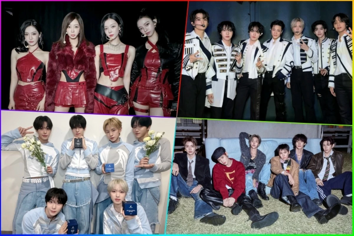 (Clockwise from top left) Aespa, NCT Dream, RIIZE and NCT Wish (X)