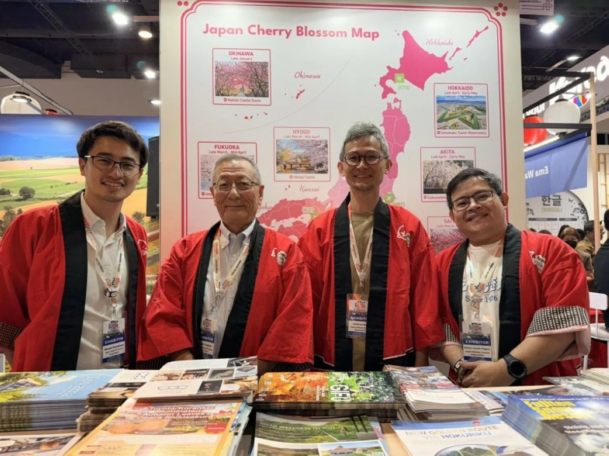 From left: JNTO Manila Office representatives Kawamura Hisashi, Yosuke Togezaki, Hakuryo Rin, and Belden Yñiguez