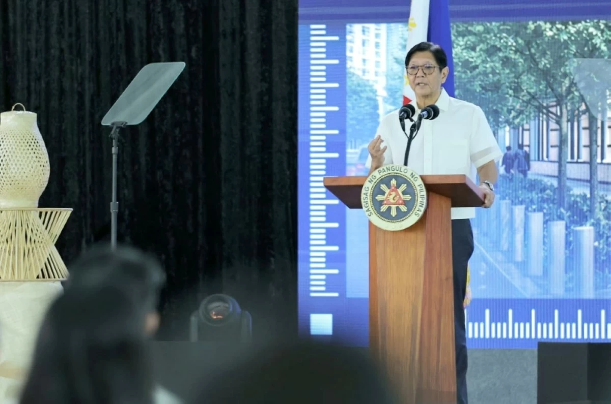 President Ferdinand Marcos Jr. at the groundbreaking ceremony for the Kalayaan Avenue and Bonifacio Global City (BGC) underground stations and tunnels of the Metro Manila Subway Project on Feb. 13 (Photo from the Taguig City government) 