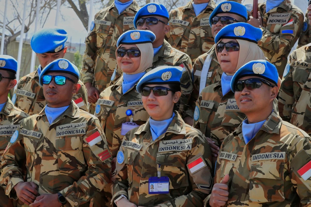 FILE - Indonesian U.N. peacekeepers attend a ceremony to mark the 47th anniversary of UNIFIL Establishment Day, at the United Nation Peacekeepers headquarters in the southern Lebanese town of Naqoura, Lebanon, Wednesday, March 19, 2025. (AP Photo/Mohammed Zaatari, File)