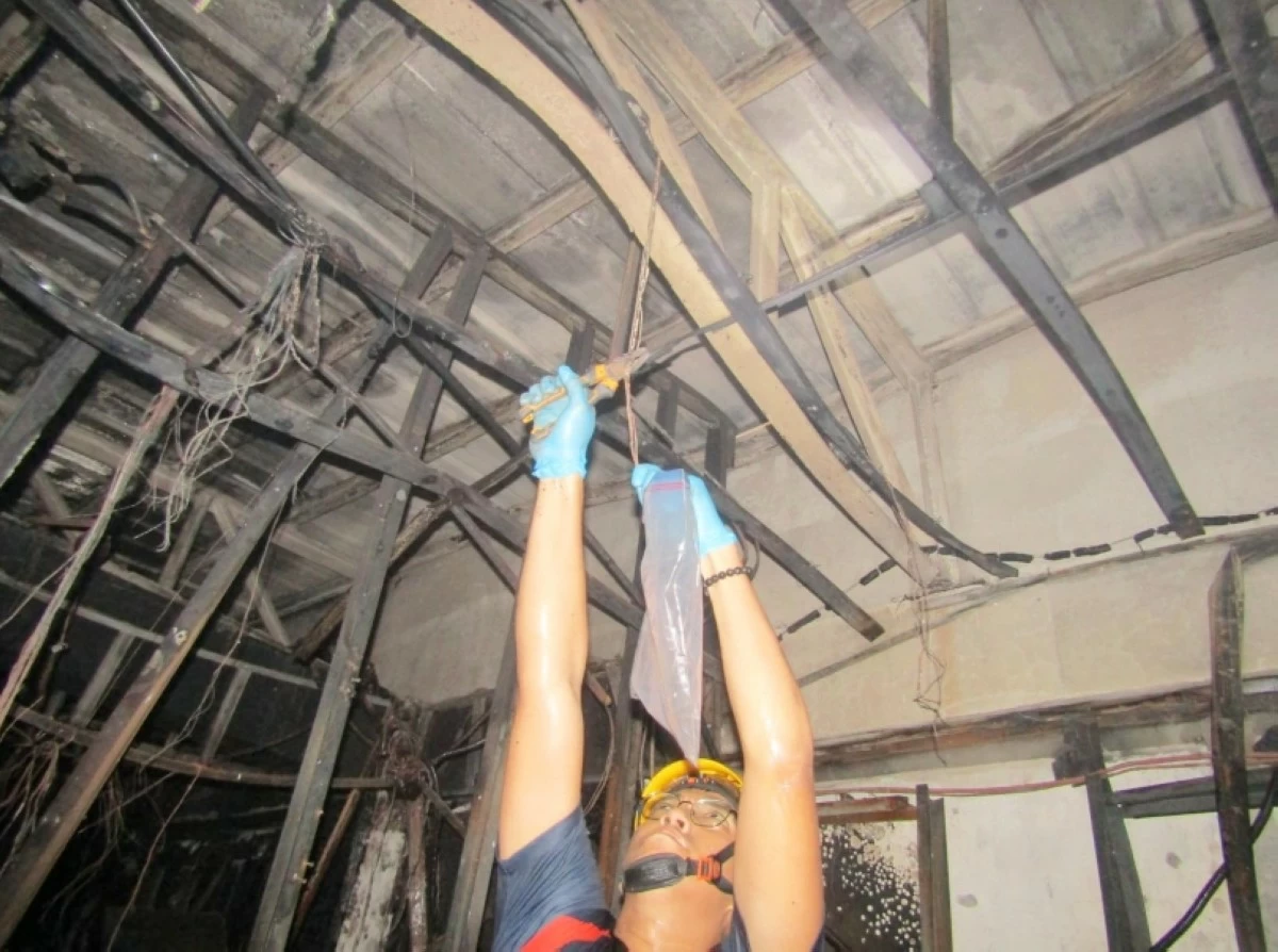 The fire at the Royal Indian Curry House in Filinvest Alabang, Muntinlupa, on Feb. 16 (Photo from the Muntinlupa City Fire Station) 