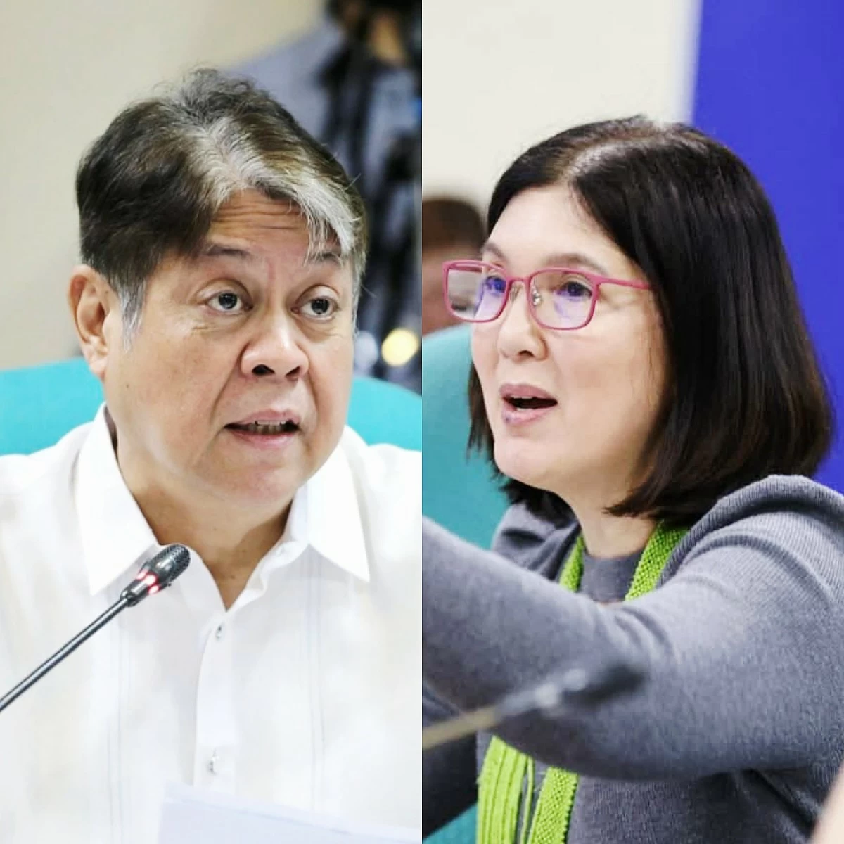 Senator Francis "Kiko” Pangilinan (left), Senator Pia Cayetano (Facebook)