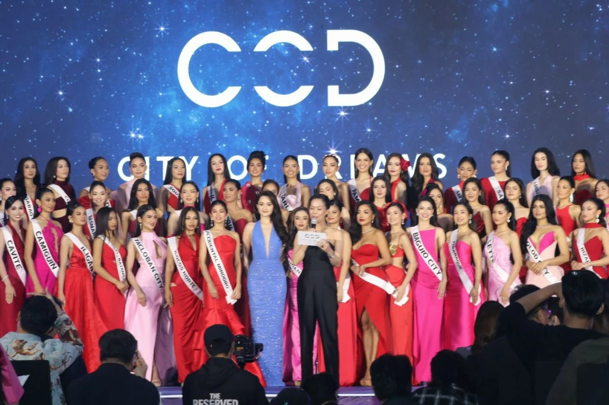 Miss Universe Philippines 2026 candidates with Miss Universe 2025 3rd runner-up Ahtisa Manalo (center) - Photo by Melvin Sia
