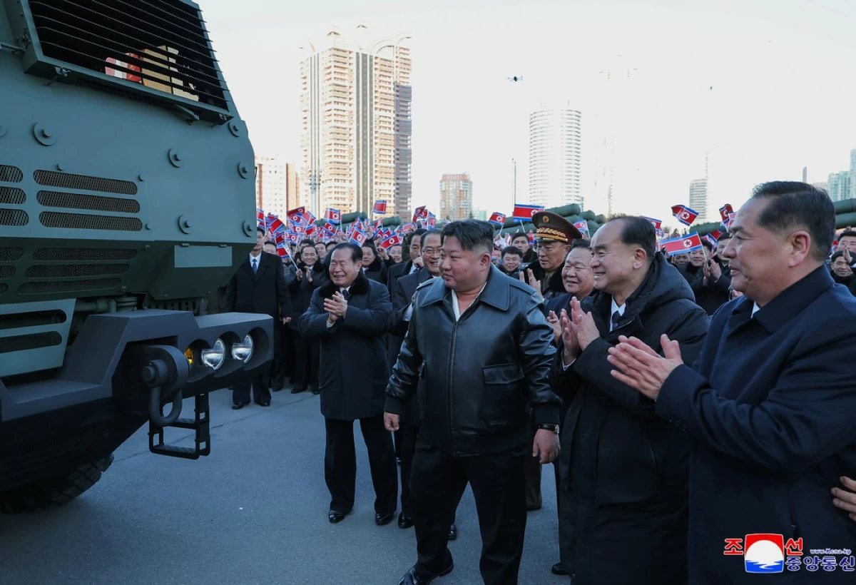 In this photo provided by the North Korean government, its leader Kim Jong Un attends a military ceremony in Pyongyang, North Korea, Wednesday, Feb. 18, 2026. (Korean Central News Agency/Korea News Service via AP)
