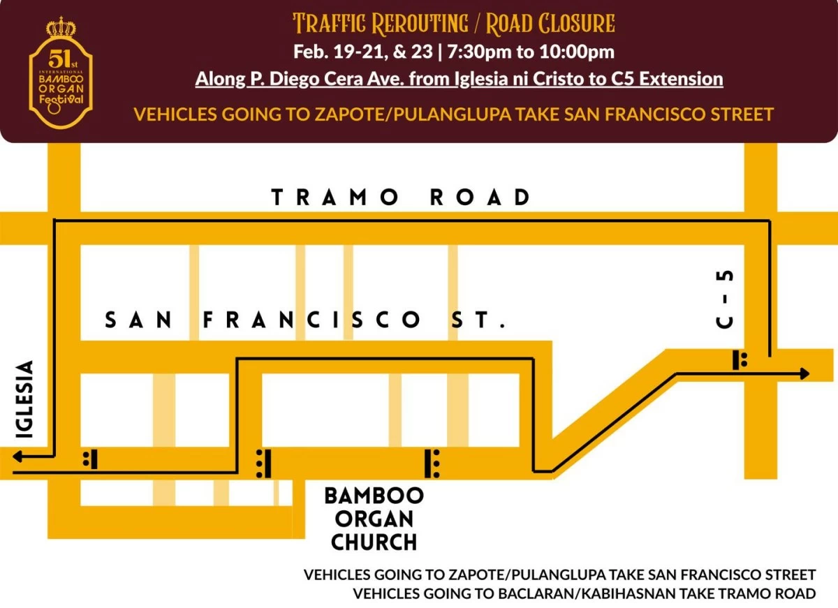 Road closures set in Las Piñas for 51st International Bamboo Organ Festival