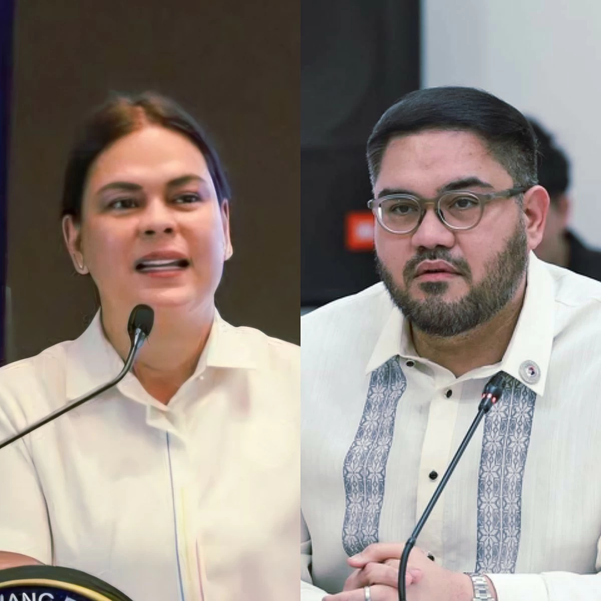 Vice President Sara Duterte (left), La Union 1st district Rep. Paolo Ortega V (Facebook)