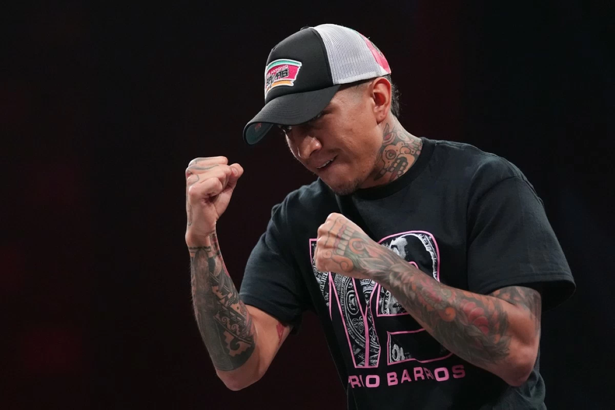 FILE - Mario Barrios works out ahead of his WBC welterweight world title bout against Abel Ramos during the Mike Tyson vs. Jake Paul undercard, Nov. 12, 2024, in Irving, Texas. (AP Photo/Julio Cortez, File)