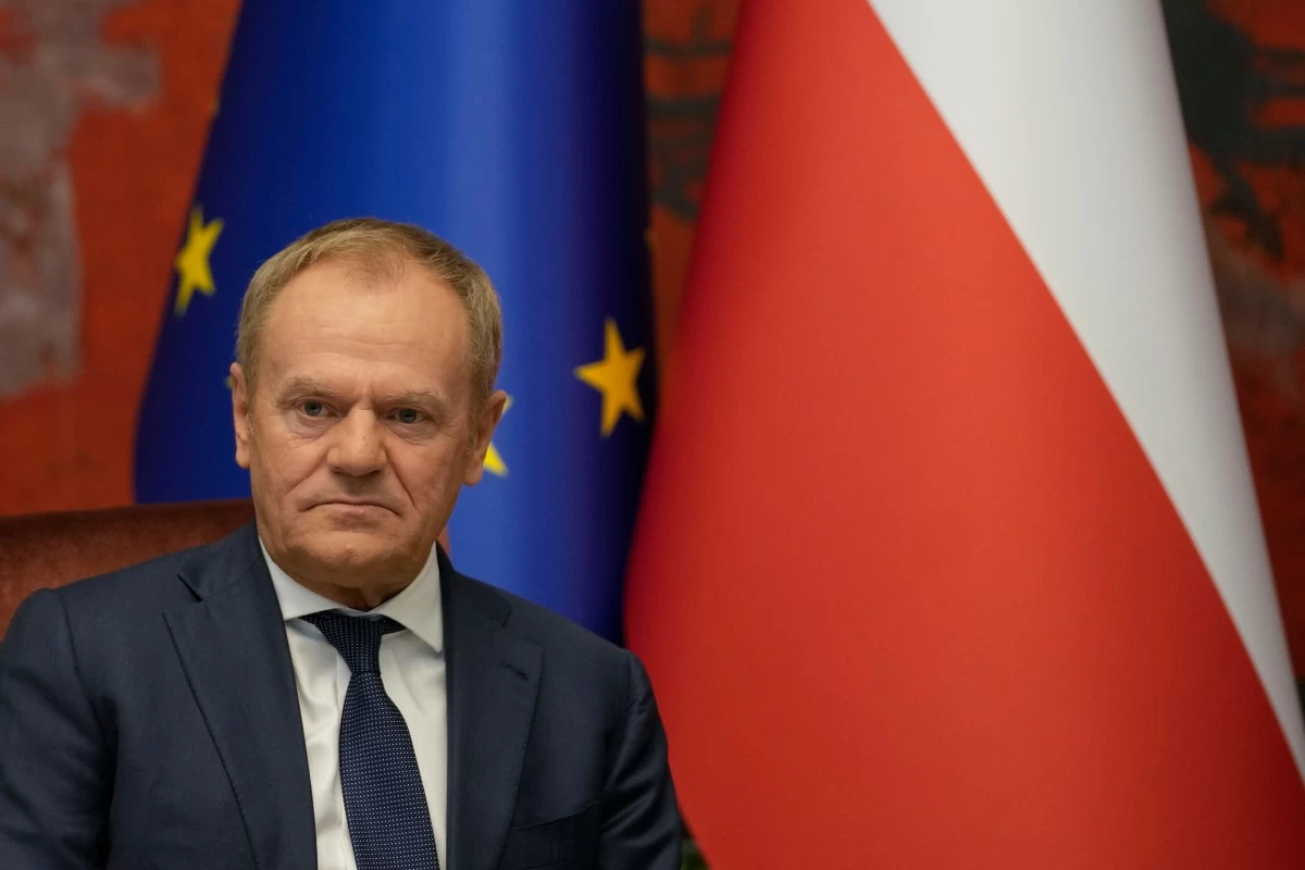 FILE - Poland's Prime Minister Donald Tusk looks on in the Serbia Palace in Belgrade, Serbia, Thursday, Oct. 24, 2024. (AP Photo/Darko Vojinovic, File)