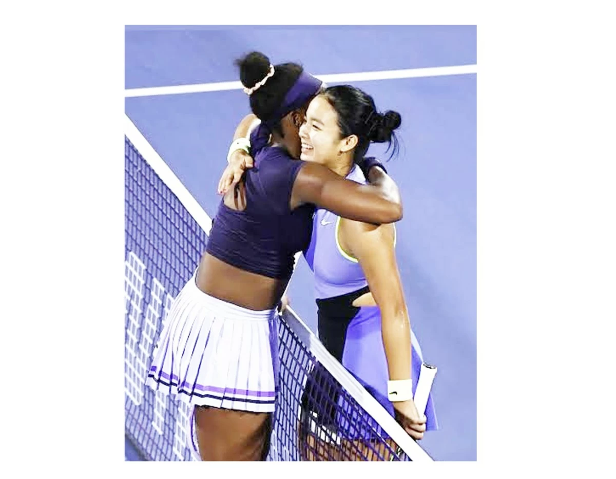 AT THE END of her Dubai Open Quarter-Finals, Alex Eala gets a hug from the victor that evening, Coco Gauff.