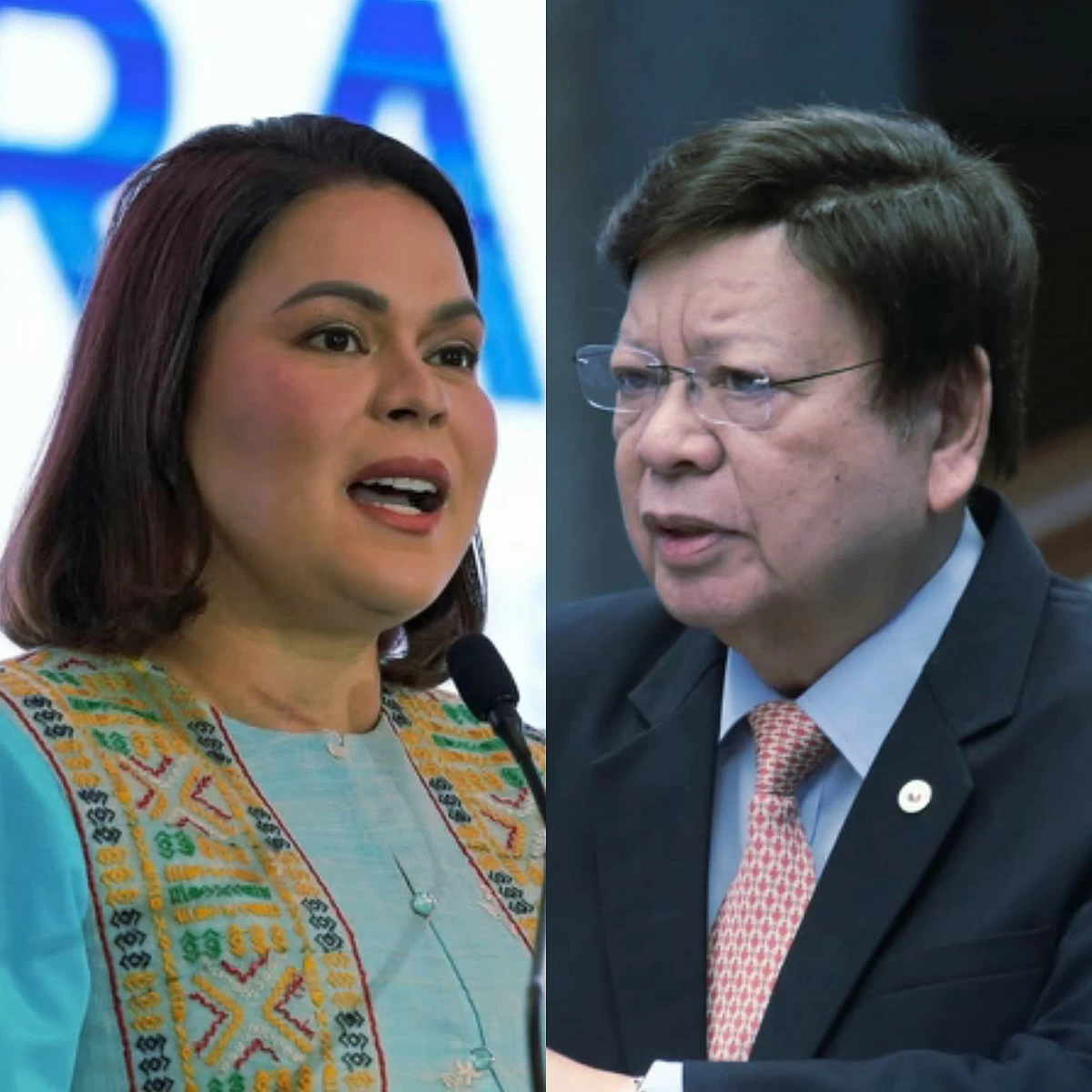 Vice President Sara Duterte (left), Senator Rodante Marcoleta (Facebook)