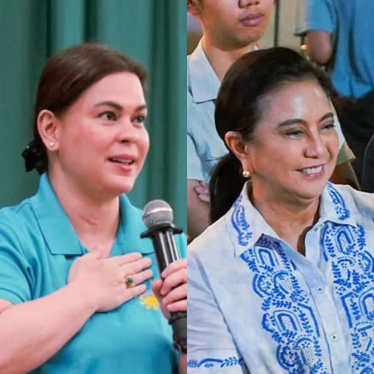Vice President Sara Duterte (left), Naga City Mayor Leni Robredo (Facebook)
