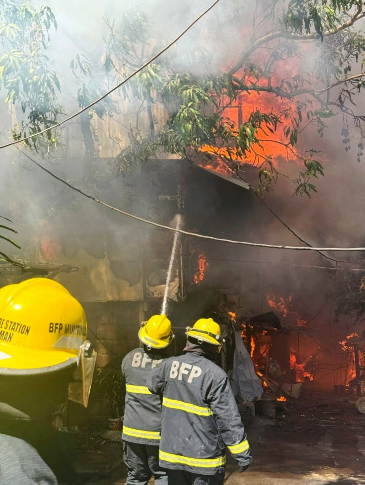 The fire in Patdu Compound, Barangay Putatan, Muntinlupa on Feb. 22 (Photo from the Muntinlupa City Fire Station)