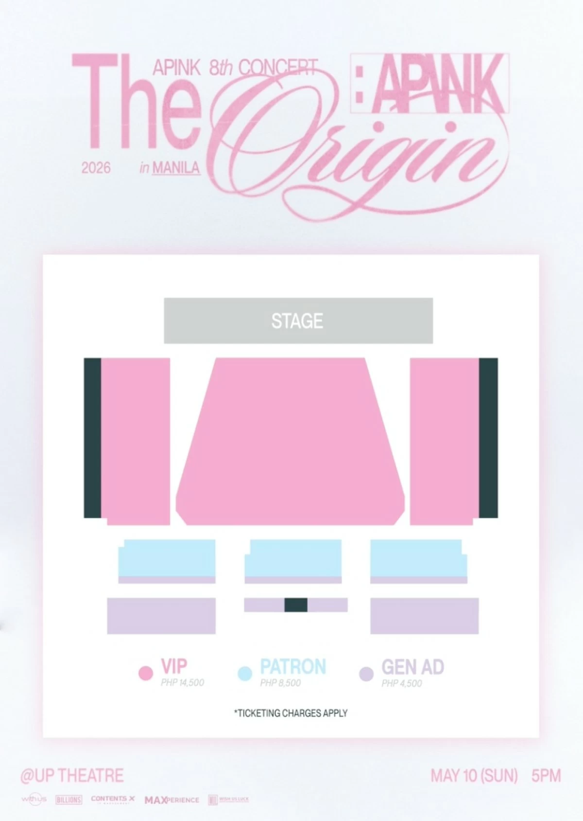 The seat map and ticket prices for 