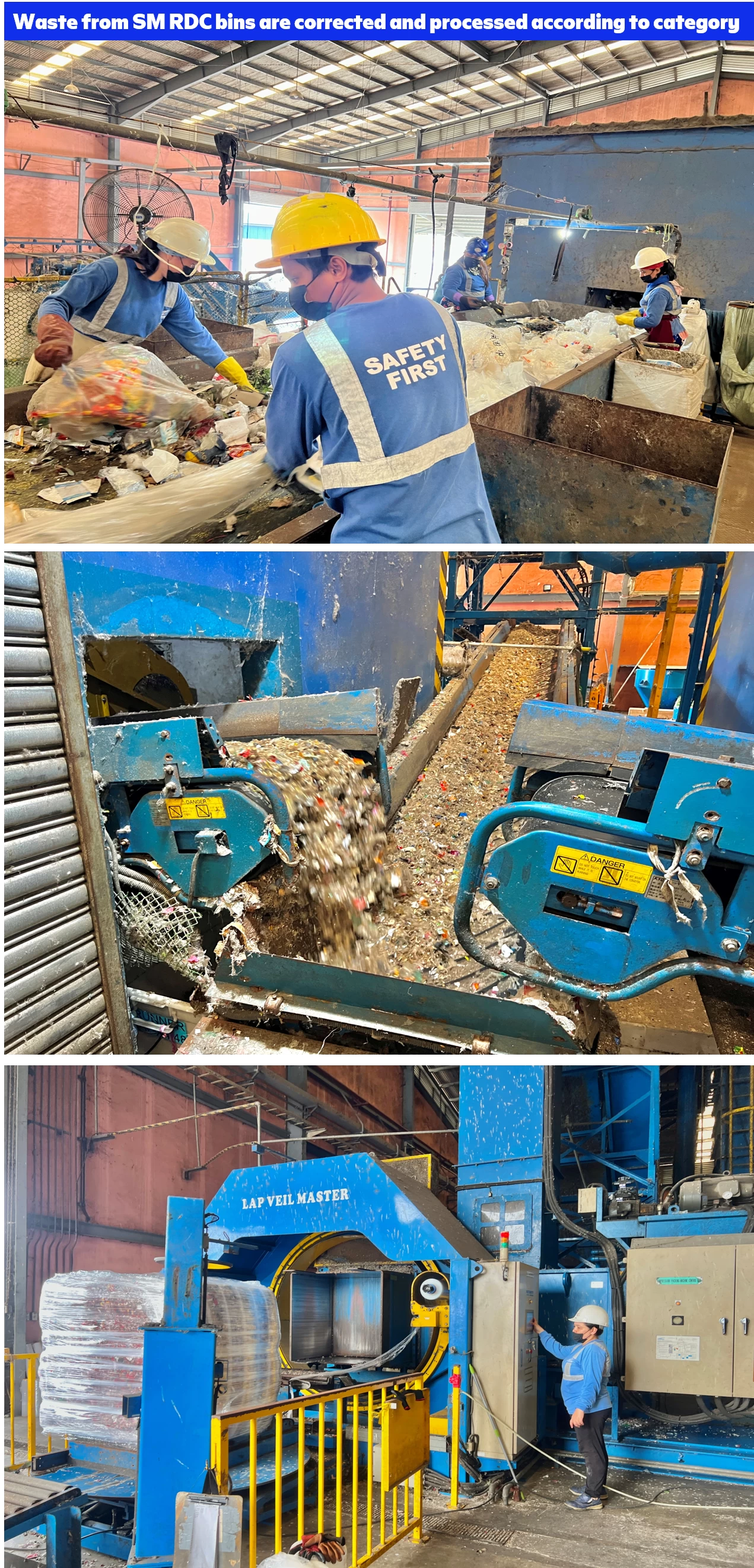 Waste from SM RDC bins are corrected and processed according to category.