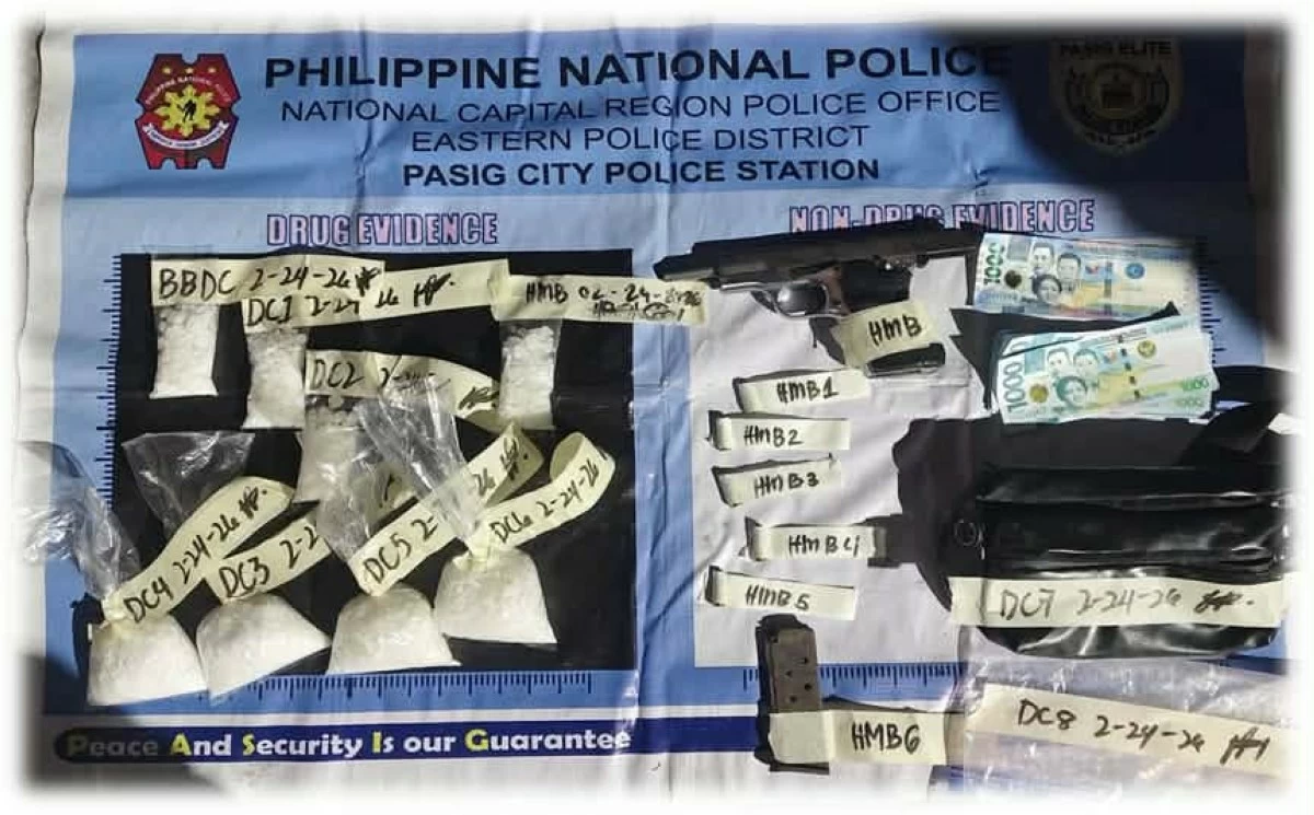 The confiscated drugs and non-drug evidence. (Photos from Pasig CPS)