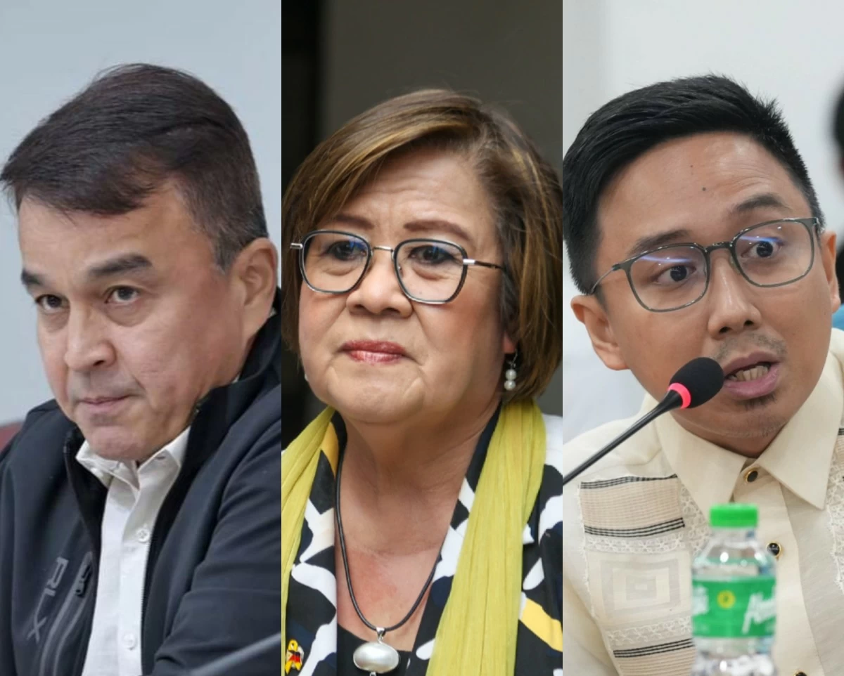 From left to right: former Surigao del Norte 2nd district Rep. Robert Ace Barbers, Mamamayang Liberal (ML) Party-list Rep. Leila de Lima, former Kabataan Party-list Rep. Raoul Manuel (PPAB, Contributed photos)