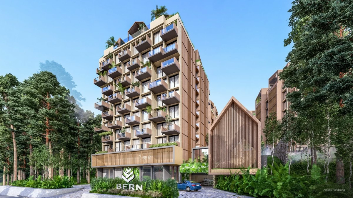 Bern's modern Swiss design and pine cone-inspired facade (Artist's perspective)