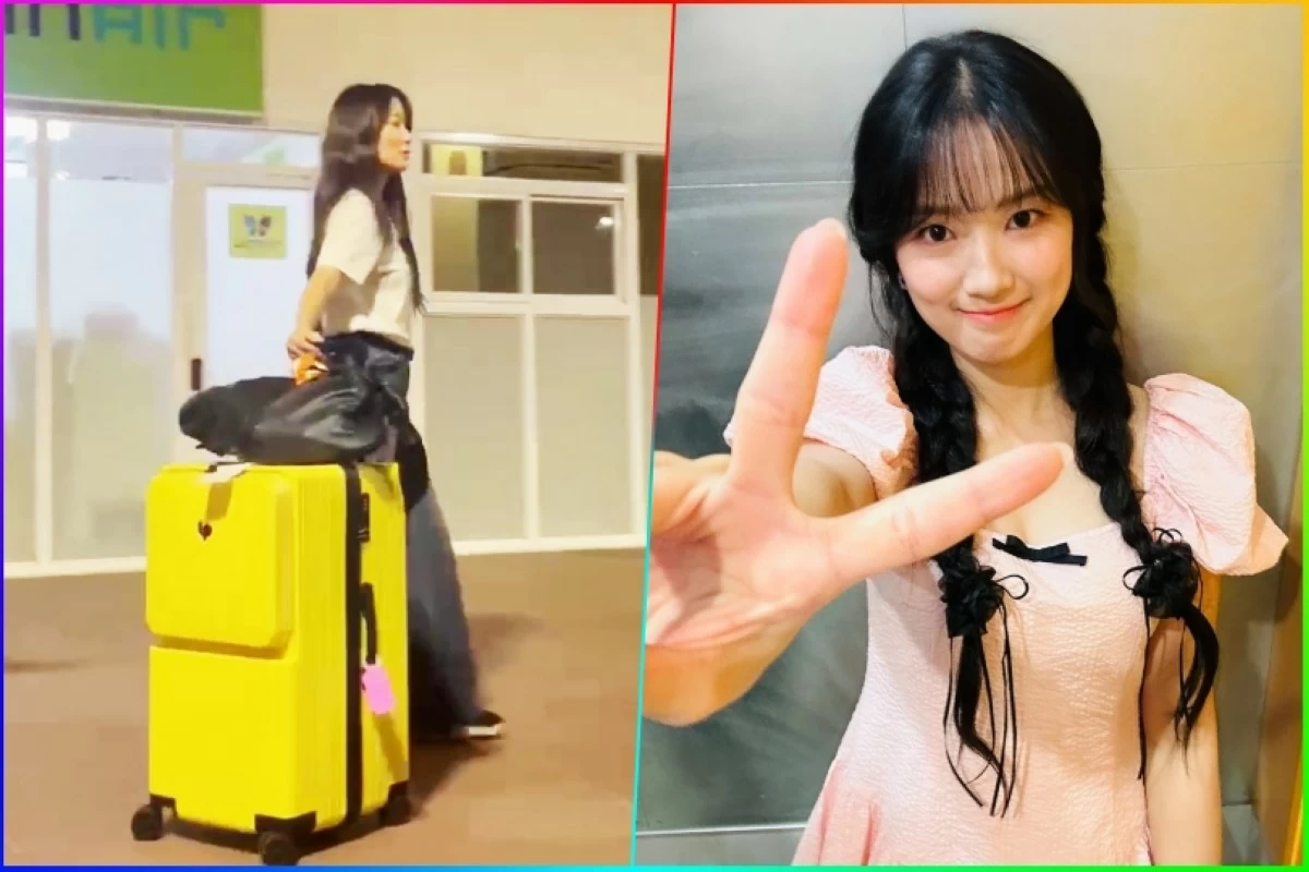 (Left) Korean actress Kim Hye-yoon arriving at Bohol-Panglao International Airport in the Philippines (Screenshot from Margilyn Cabildo's video, Instagram)
