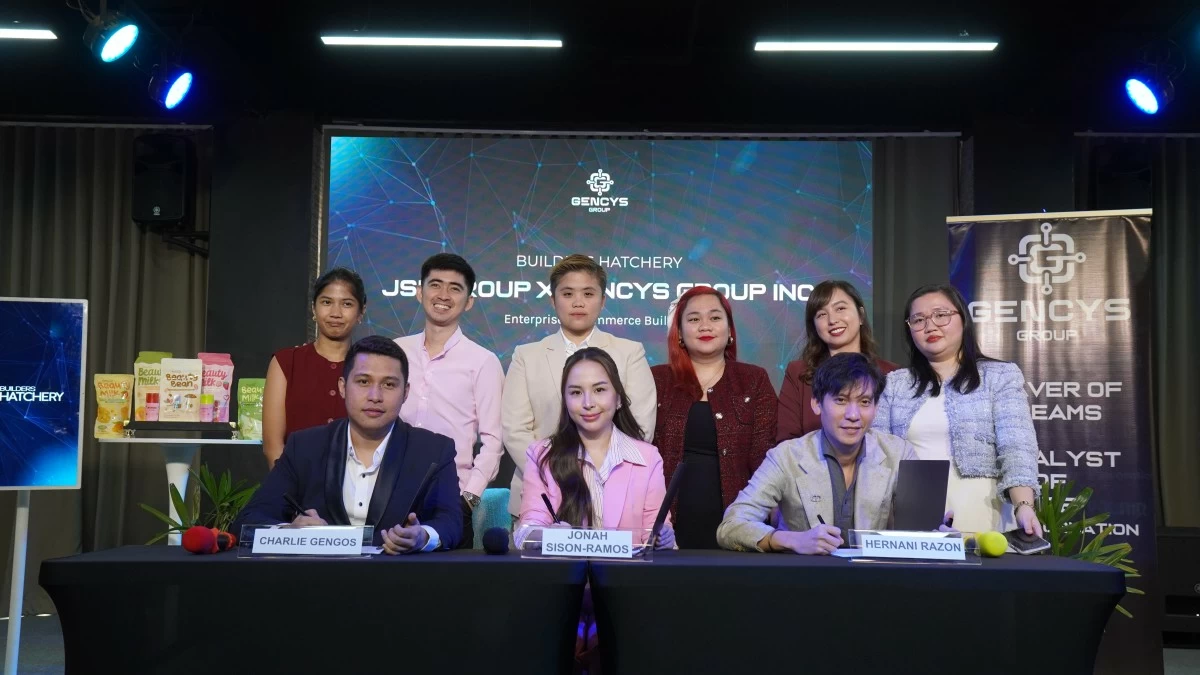 Gencys Group Board of Directors from L-R at the back: Ms. Maychell Alcorin - Director of Technology, Mr. Juan Miguel Flores - Director of Strategy and Corporate Development, Ms. Nadine Ann Luceña - Director of Internal Affairs, Ms. Diana Jane Mitchell - Director of Operations and Human Resources , Ms. Marle Joy Razon - Board Brand Director and Ms. Aryanne Fatima Claire Gengos - Director of Marketing Innovations

From L-R (in front): Mr. Charlie Gengos, Founder, Chairman and Chief Marketing Officer, Gencys Group; Ms. Jonah Sison-Ramos, CEO, JSR Group; and Mr. Hernani Razon, Visionary and Chief Financial Officer, Gencys Group