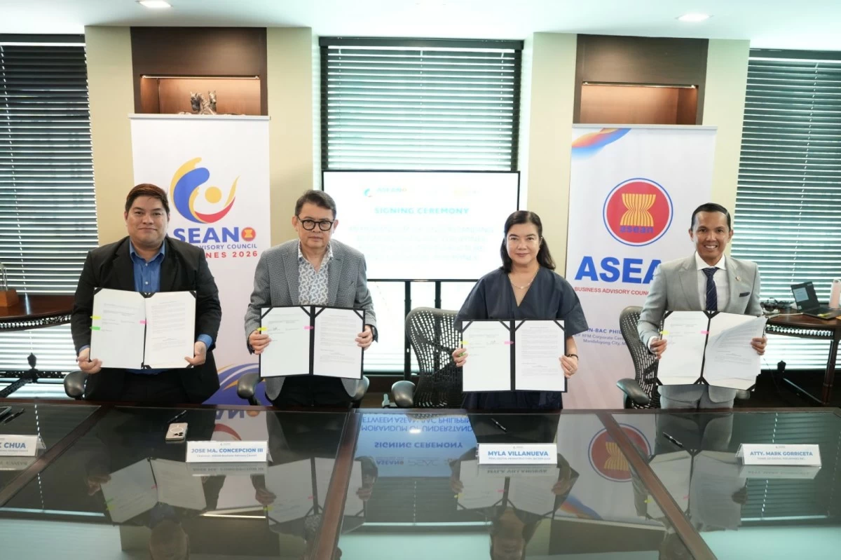 In the photo are (from left) ASEAN–BAC Executive Director Patrick Chua, ASEAN–BAC chair Jose Ma. Concepcion III,  PSAC-DI Lead Myla Villanueva, and Go Digital Philippines Chairman Atty. Mark Gorriceta