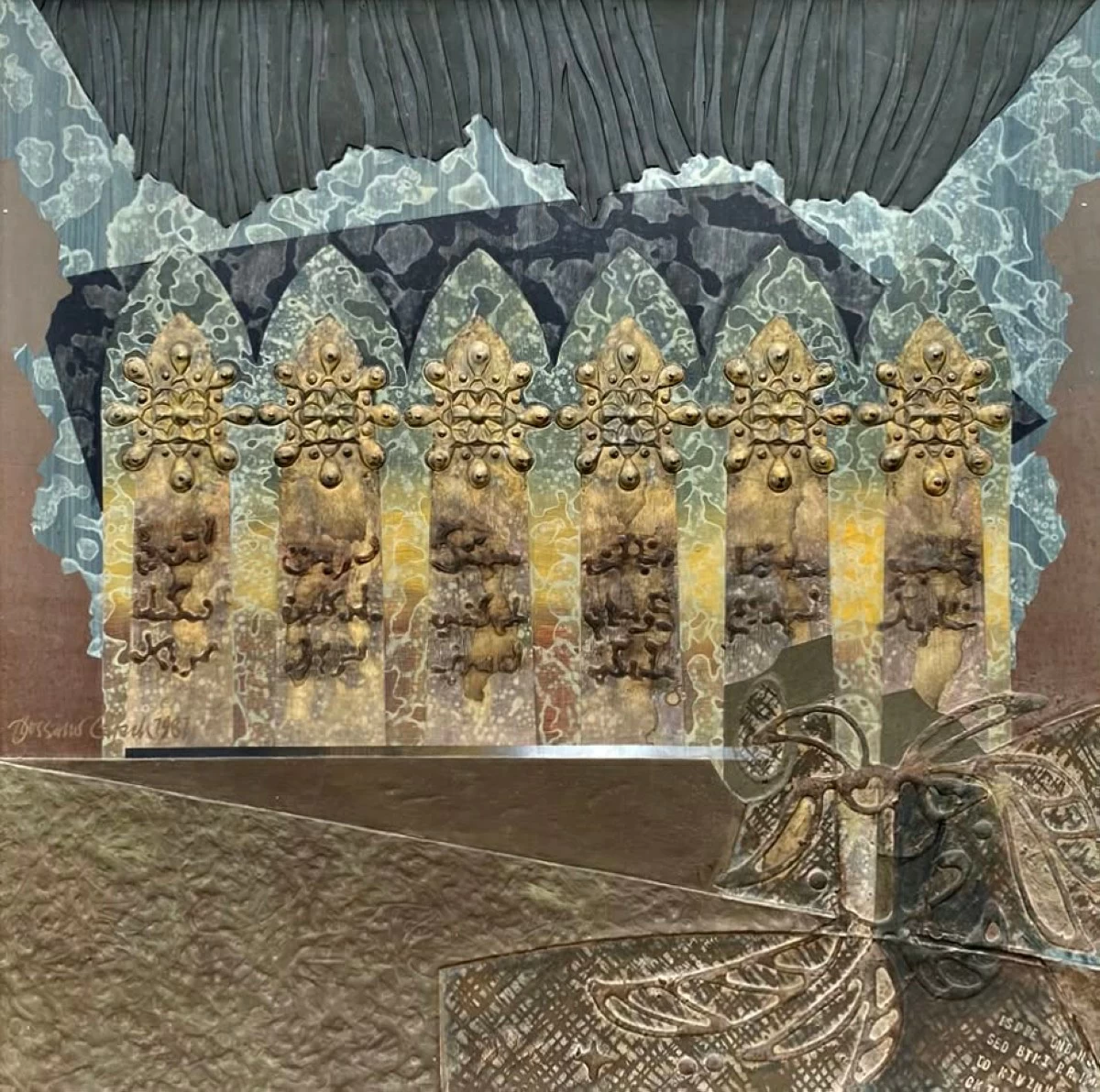 'LOGOS' acrylic and brass, 1981