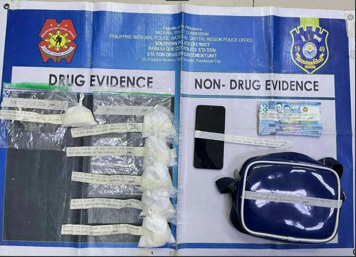 The confiscated pieces of evidence (Photo from Paranaque City Police)