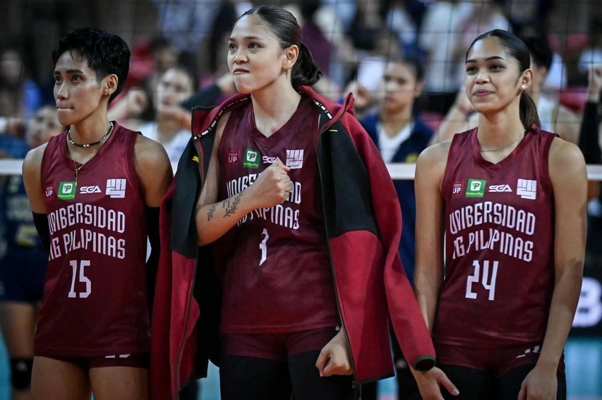 From left, Jel Gajero, Niña Ytang and Casiey Dongallo of UP. (UAAP Images)