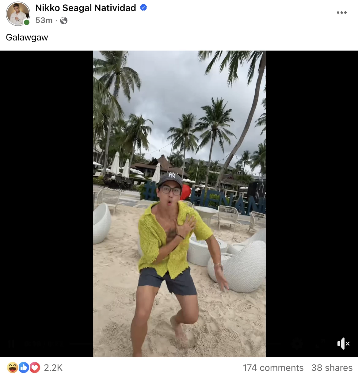 A screenshot of Nikko Natividad's Facebook post on March 2.