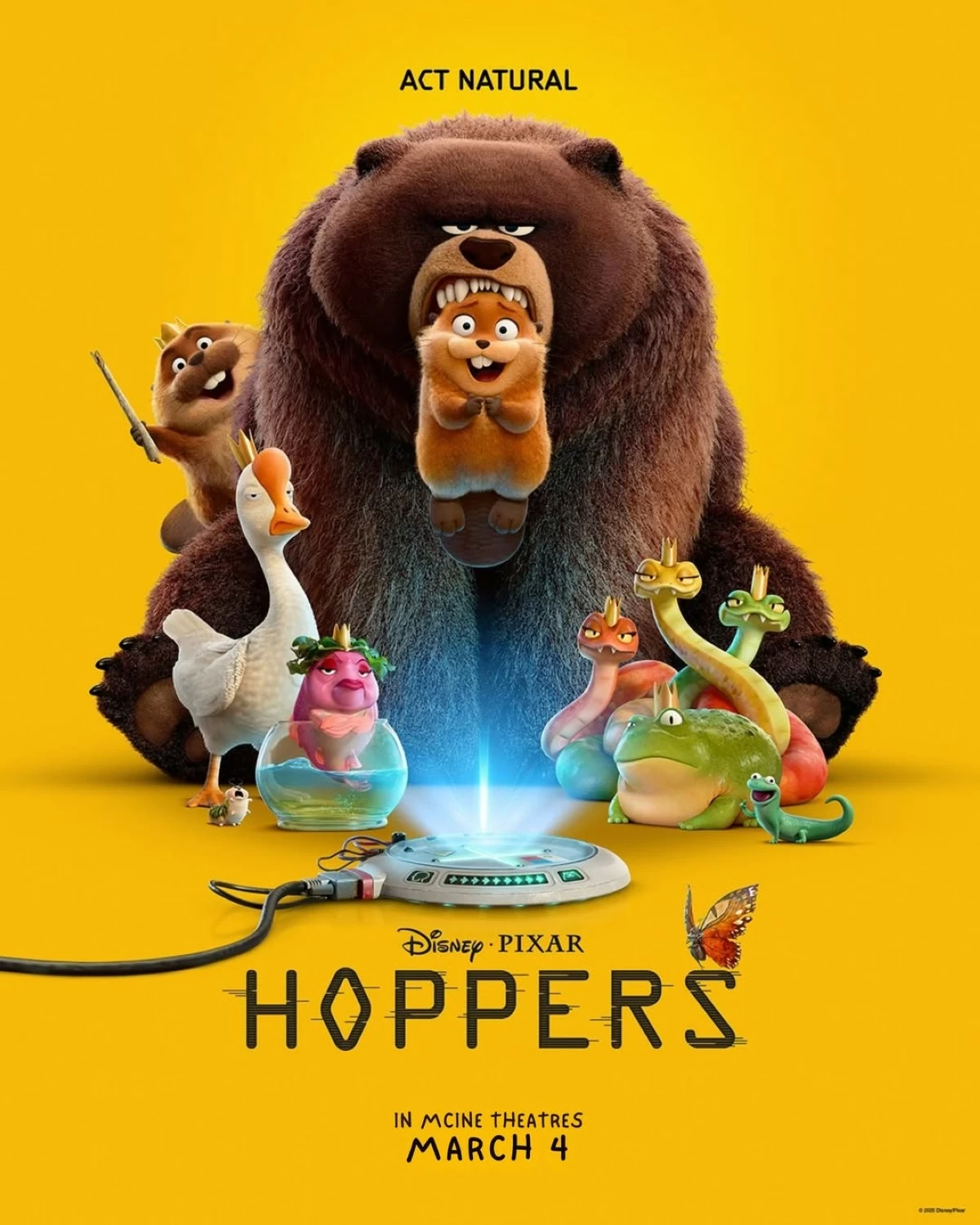 The official film poster of 'Hoppers'