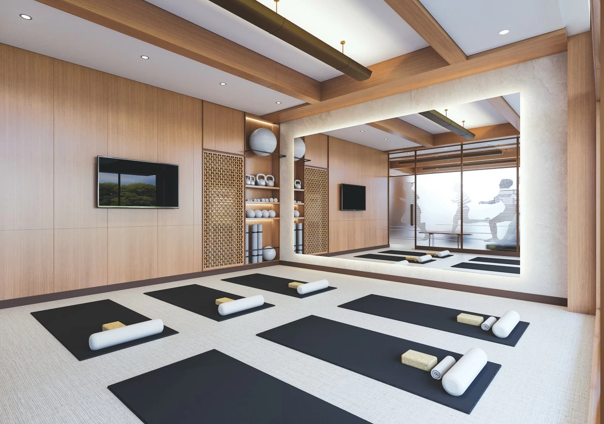 Future residents will enjoy using the movement studio, one of the several lifestyle amenities that will be integrated into the Clubhouse.