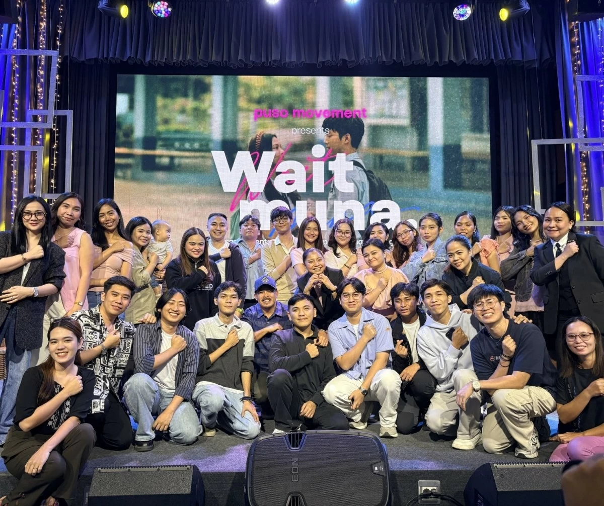 The cast and crew of 'Wait Muna' under Puso Movement.