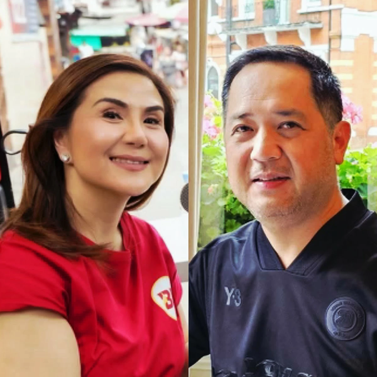 Bernadette Herrera (left), Quezon City 4th district Rep. Jesus "Bong" Suntay (Facebook)